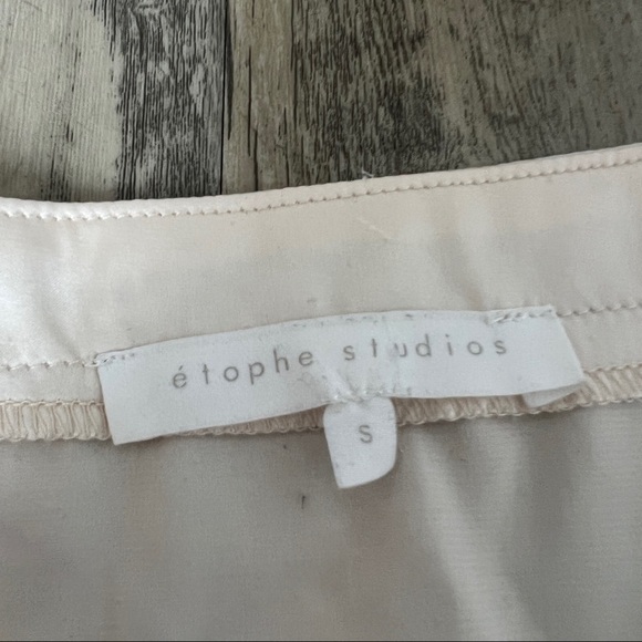 ETOPHE Studios Ivory Satin Hook Front Peplum Blouse - Picture 5 of 5